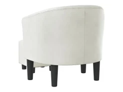 Poltrona com apoio de pés couro artificial branco