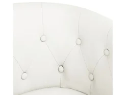 Poltrona com apoio de pés couro artificial branco