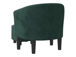 Poltrona com apoio de pés veludo verde-escuro