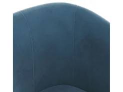 Poltrona com apoio de pés veludo azul-escuro