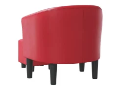 Poltrona com apoio de pés couro artificial vermelho