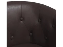 Poltrona com apoio de pés couro artificial castanho