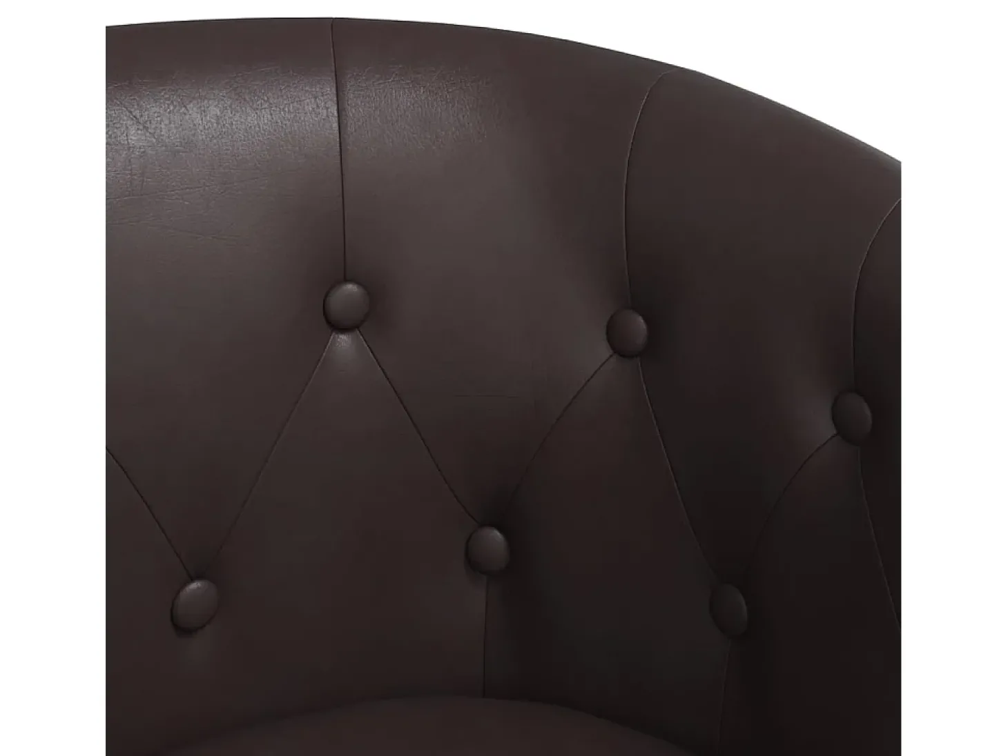 Poltrona com apoio de pés couro artificial castanho