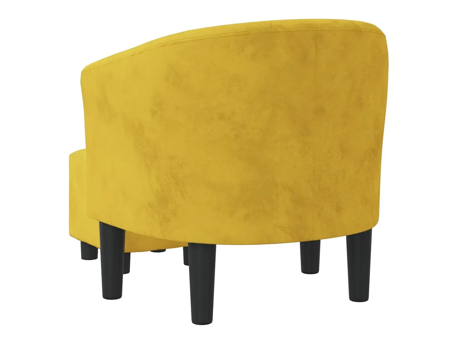 Poltrona com apoio de pés veludo amarelo