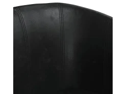 Poltrona com apoio de pés couro artificial preto