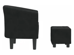 Poltrona com apoio de pés veludo preto