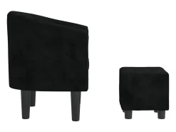 Poltrona com apoio de pés veludo preto