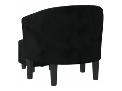 Poltrona com apoio de pés veludo preto