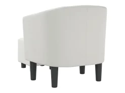 Poltrona com apoio de pés couro artificial branco