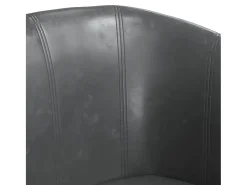 Poltrona com apoio de pés couro artificial cinzento