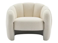 Poltrona concha em tecido chenille cor bege DELIPO