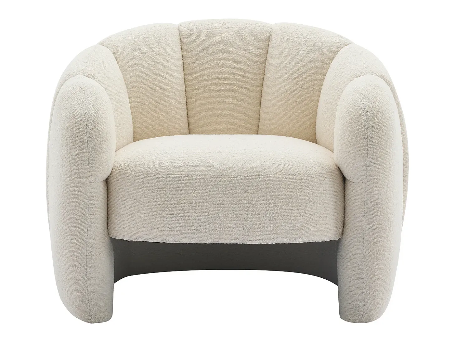 Poltrona concha em tecido chenille cor bege DELIPO