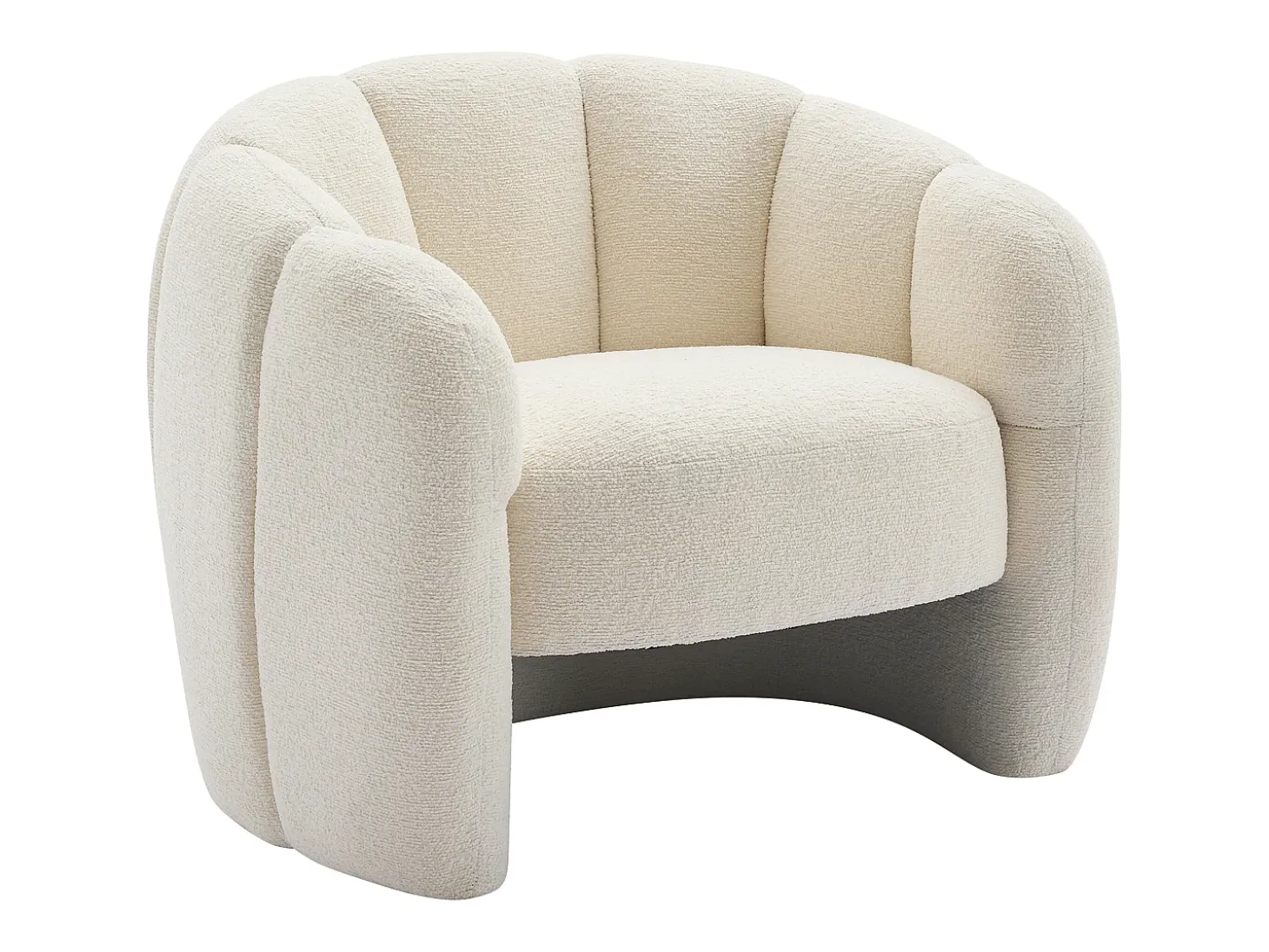 Poltrona concha em tecido chenille cor bege DELIPO