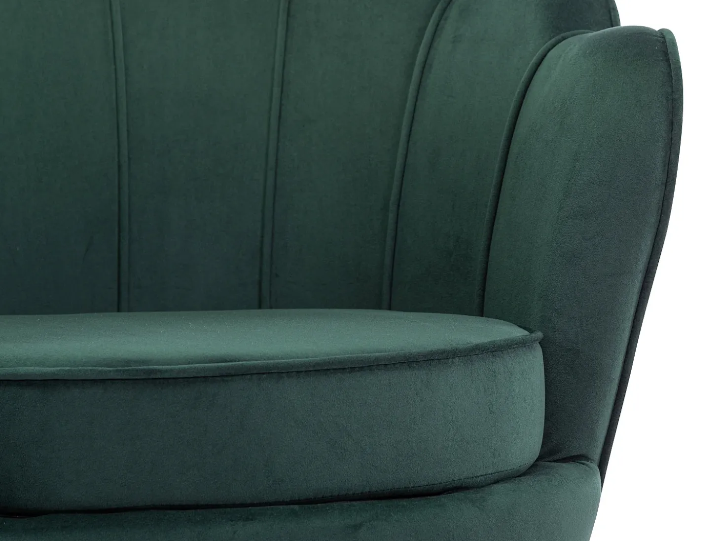 Poltrona concha em veludo verde abeto estilo art déco DANDELION