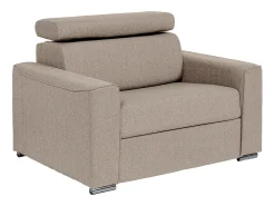 Poltrona convertível abertura rápida tecido bege, cama 70 cm e colchão 14 cm - VIZIR