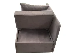 Poltrona convertível em sofá-cama - Encosto ajustável - Tecido de linho cinzento