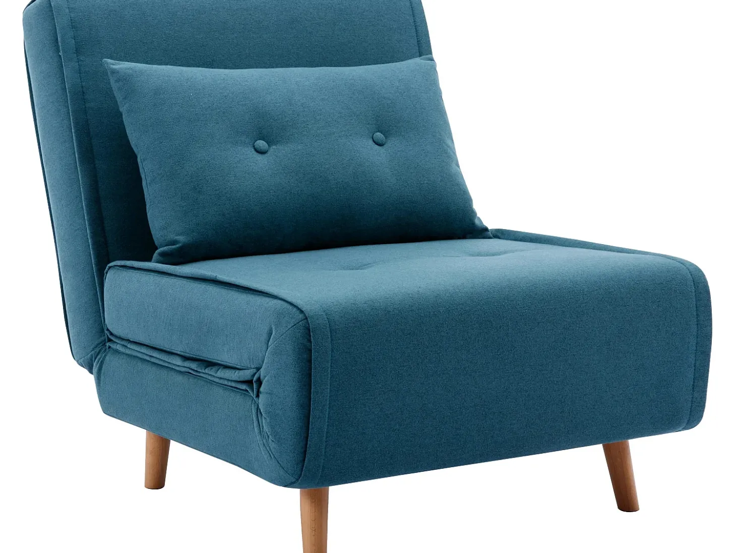 Poltrona convertível em tecido azul estilo habitat jovem URIBIA.