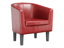 Poltrona couro artificial vermelho-tinto