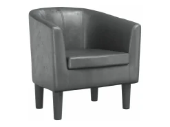 Poltrona couro artificial cinzento