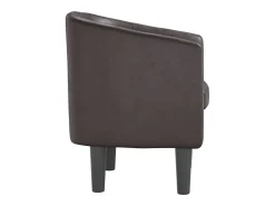 Poltrona couro artificial castanho