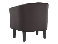 Poltrona couro artificial castanho