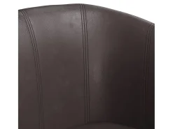 Poltrona couro artificial castanho