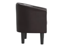Poltrona couro artificial castanho