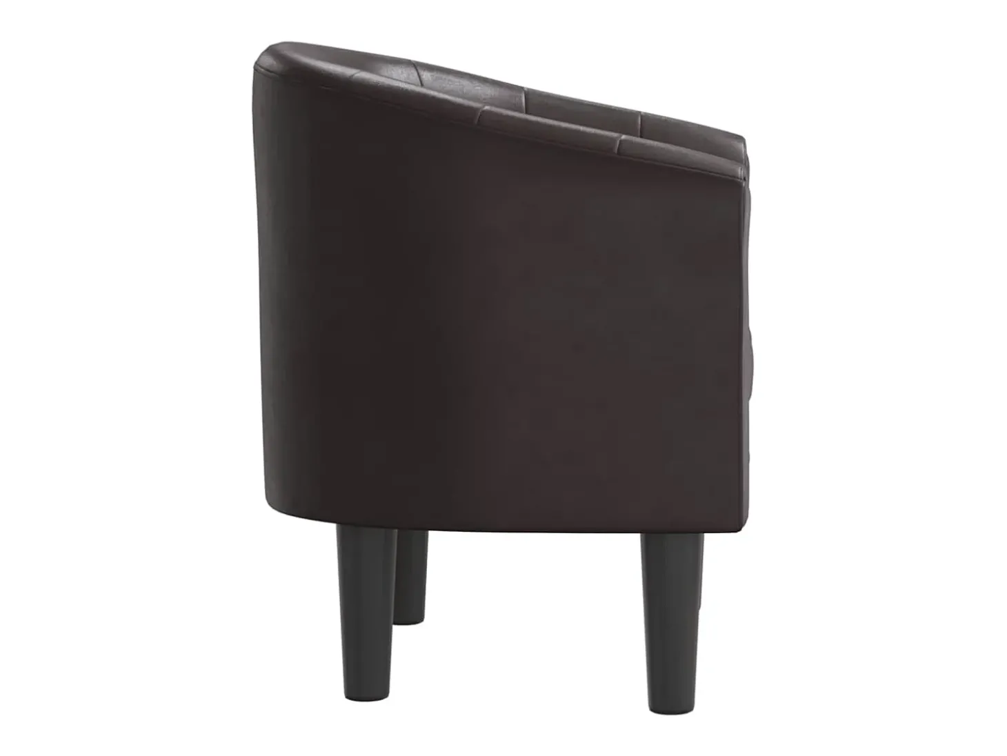 Poltrona couro artificial castanho