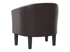 Poltrona couro artificial castanho