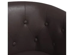 Poltrona couro artificial castanho