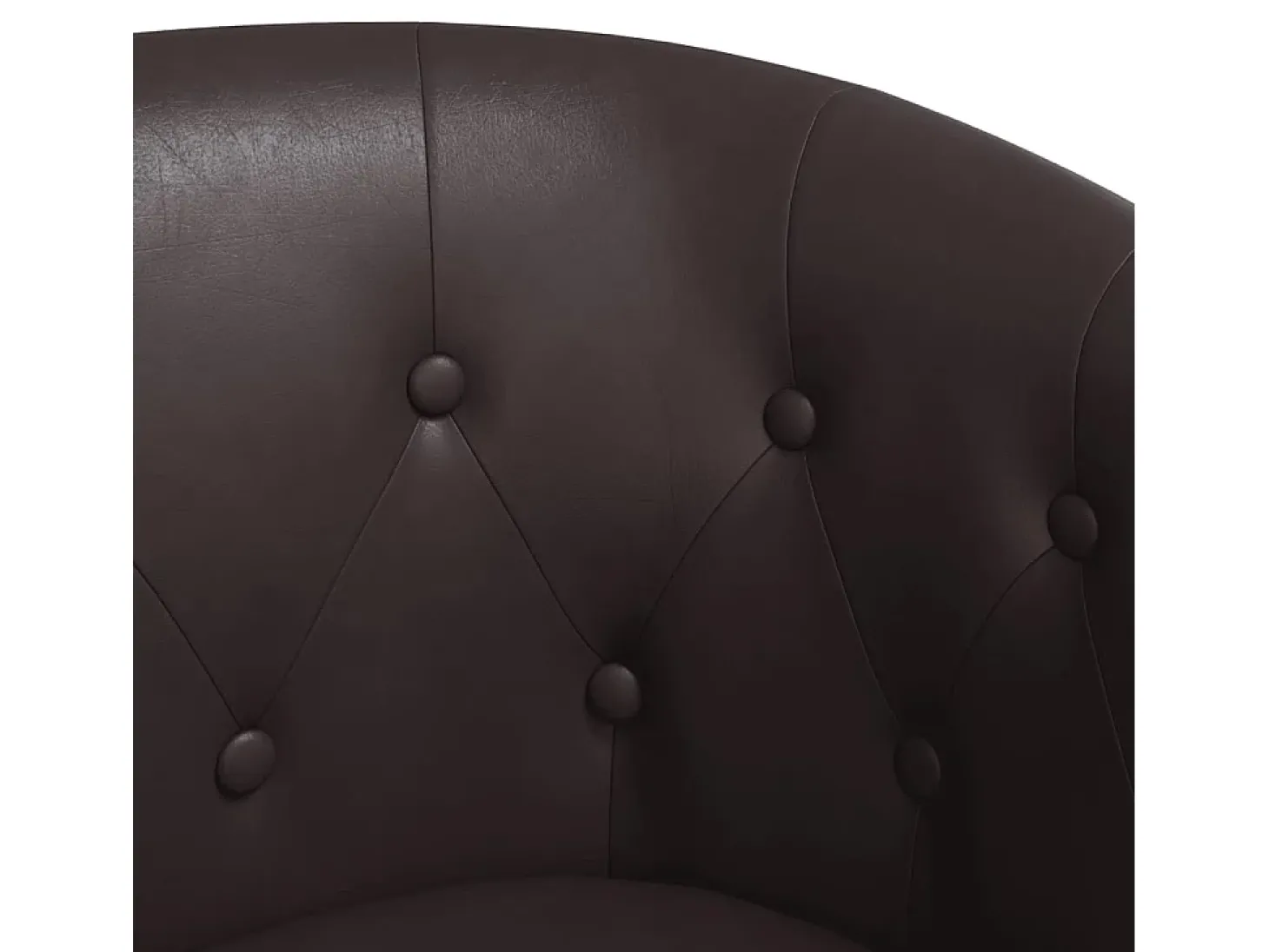 Poltrona couro artificial castanho