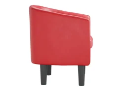 Poltrona couro artificial vermelho