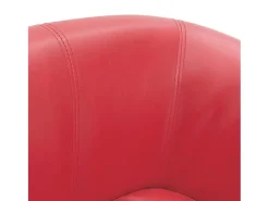 Poltrona couro artificial vermelho