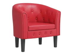 Poltrona couro artificial vermelho
