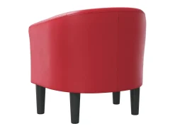 Poltrona couro artificial vermelho