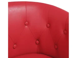 Poltrona couro artificial vermelho