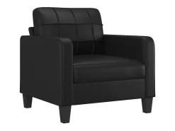 Poltrona couro artificial 60 cm preto
