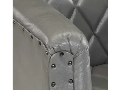 Poltrona couro de cabra genuíno cinzento