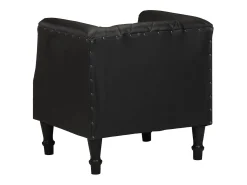 Poltrona couro de cabra genuíno preto