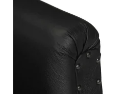 Poltrona couro de cabra genuíno preto
