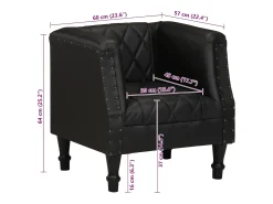Poltrona couro de cabra genuíno preto
