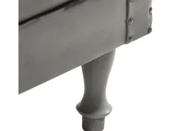 Poltrona couro genuíno cinzento