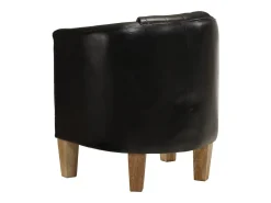 Poltrona couro genuíno preto