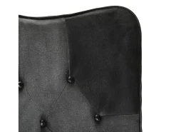 Poltrona de apoio couro genuíno preto e cinzento