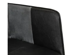 Poltrona de apoio couro genuíno preto e cinzento
