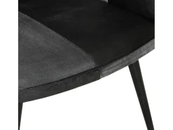 Poltrona de apoio couro genuíno preto e cinzento