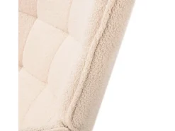 Poltrona de balanço de pelúcia estilo ursinho de pelúcia, poltrona de leitura acolchoada, encosto xadrez, bege