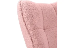 Poltrona de balanço de pelúcia estilo ursinho de pelúcia, poltrona de leitura acolchoada, encosto xadrez, rosa