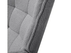 Poltrona de balanço de pelúcia estilo ursinho de pelúcia, poltrona de leitura acolchoada, encosto xadrez, cinza escuro