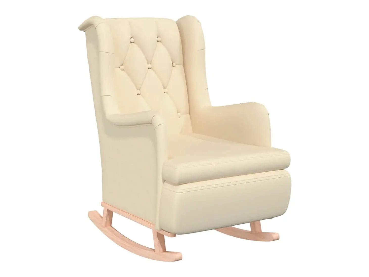 Poltrona de baloiço com banco tecido cor creme